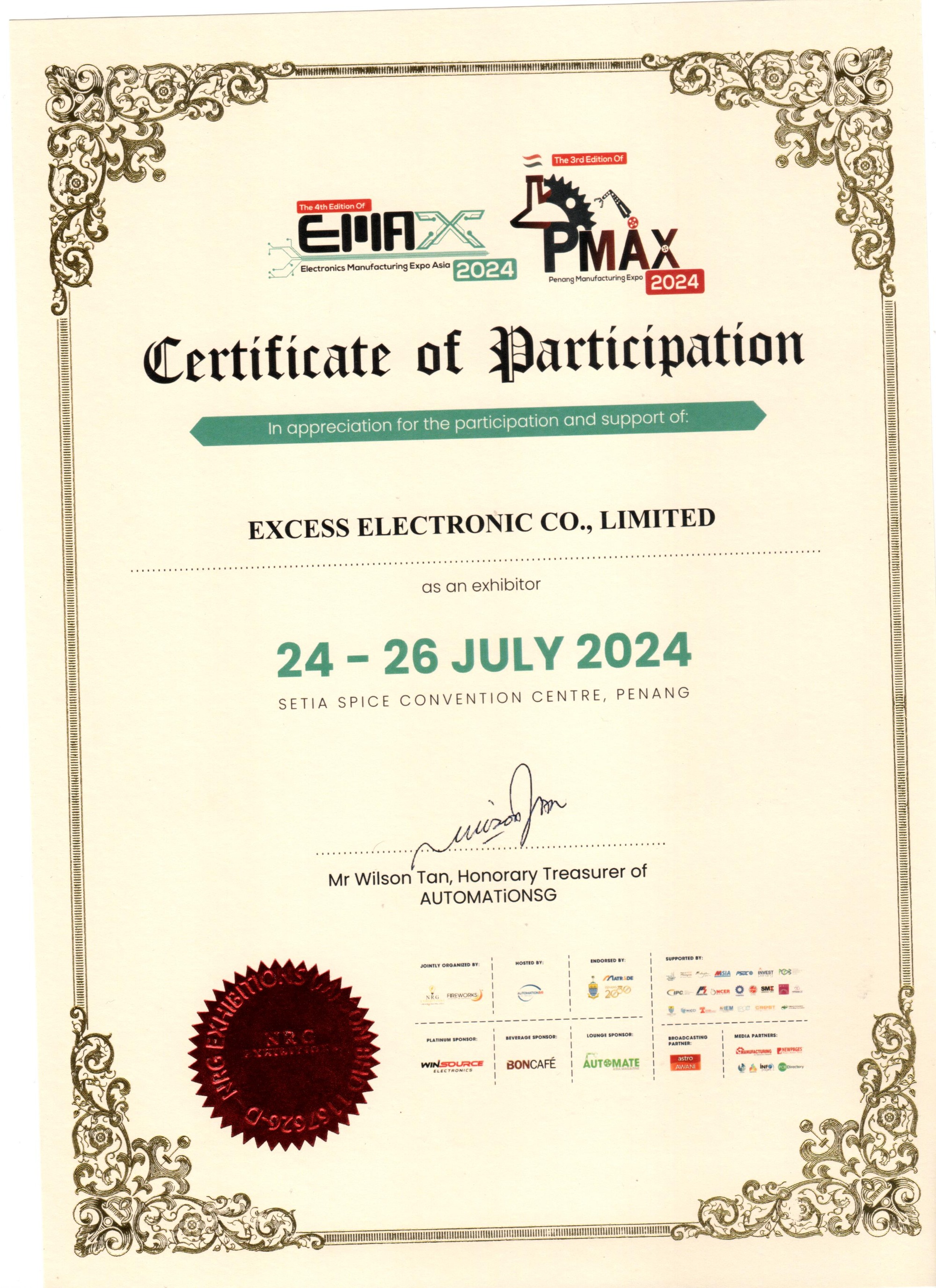 Excess Electronic Certificate